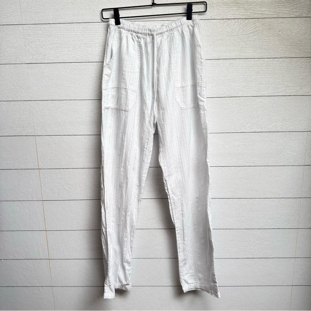 Unbranded | Bambaki Cotton Lightweight White Pants – Resort Coastal | Size S